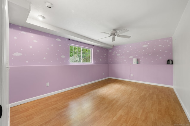 19 Peach Tree Hill Ave, Ledyard, CT 06339 - unfurnished room with light wood finished floors, ceiling fan, and wallpapered walls