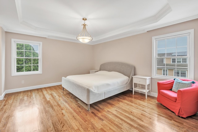 84 Edison Ave, Fairfield, CT 06825 - bedroom with a tray ceiling, ornamental molding, and light wood finished floors