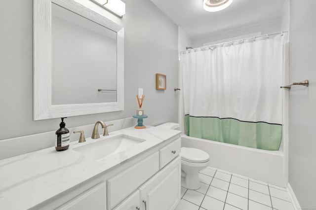 84 Edison Ave, Fairfield, CT 06825 - full bath with vanity, tile patterned flooring, and shower / bath combination with curtain