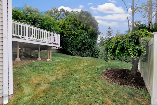 84 Edison Ave, Fairfield, CT 06825 - view of grassy yard with a wooden deck