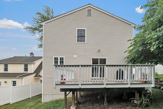 84 Edison Ave, Fairfield, CT 06825 - back of property with a wooden deck