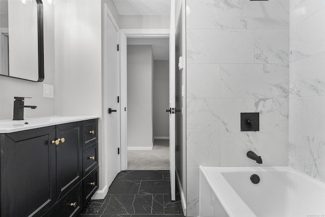 226 E Main St Apt 4, Bristol, CT 06010 - bathroom with marble finish flooring, vanity, and bathing tub / shower combination