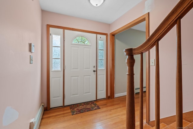 61 Mansfield Rd, New London, CT 06320 - foyer featuring baseboard heating and light wood-style floors