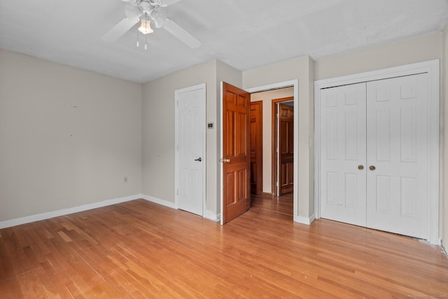 61 Mansfield Rd, New London, CT 06320 - unfurnished bedroom with light wood-style floors, a closet, and ceiling fan
