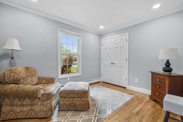 477 Skyline Dr, Orange, CT 06477 - sitting room featuring wood finished floors, crown molding, and recessed lighting