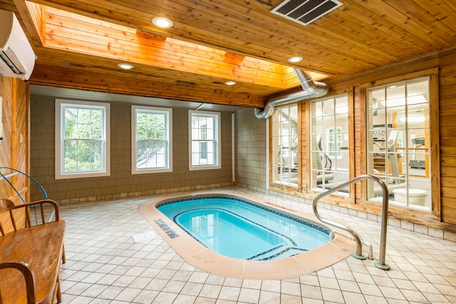 278 Carriage Crossing Ln Unit 278, Middletown, CT 06457 - view of swimming pool featuring a wall mounted air conditioner, an in-ground hot tub, and a swimming pool