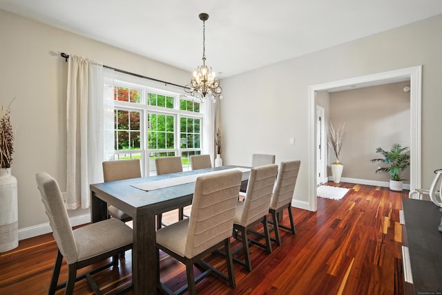 31 Galbraith Rd, Stafford, CT 06071 - dining area featuring a chandelier and dark wood finished floors
