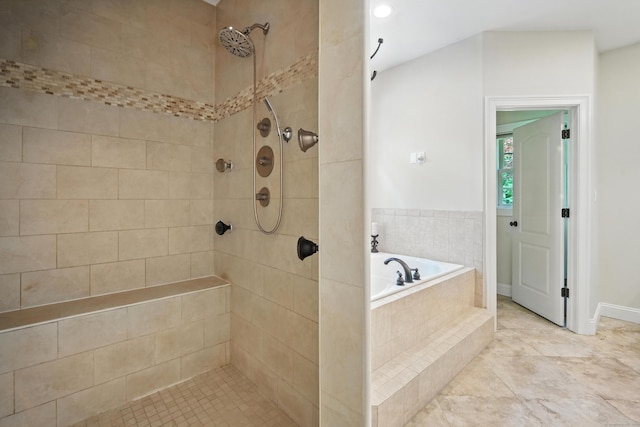 31 Galbraith Rd, Stafford, CT 06071 - bathroom with a garden tub and a tile shower