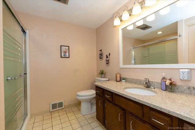 169 Wheeling Rd, Andover, CT 06232 - full bathroom with vanity, a stall shower, and tile patterned floors