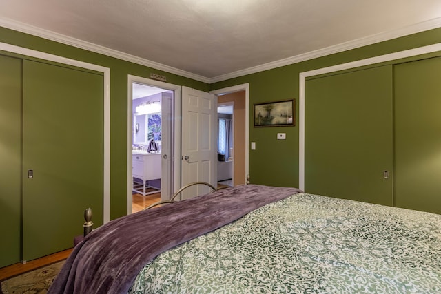 4 Melburn Ave, East Hampton, CT 06424 - bedroom with crown molding, wood finished floors, and ensuite bath