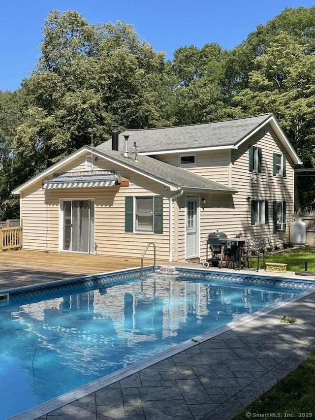 236 Mistuxet Ave, Stonington, CT 06355 - swimming pool with a wooden deck and grilling area