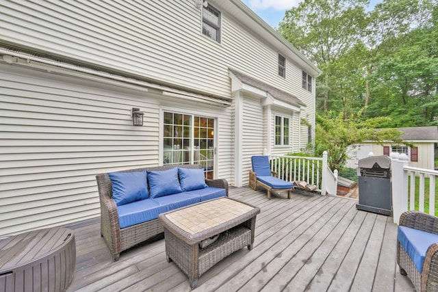 190 Charles St, Tolland, CT 06084 - deck with outdoor lounge area and area for grilling