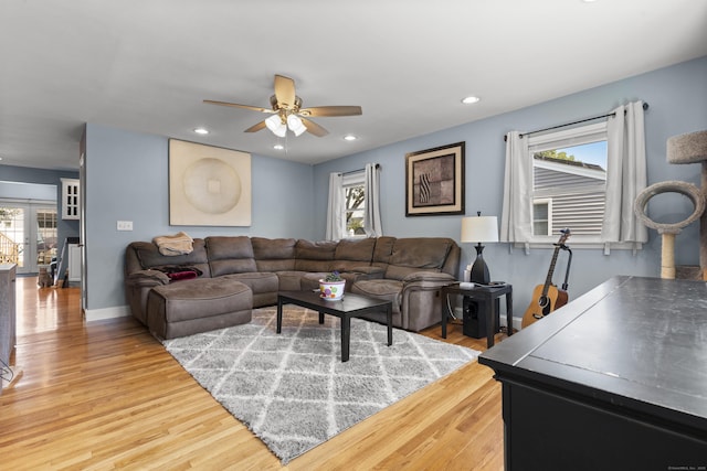 107 May St, West Haven, CT 06516 - living room with ceiling fan, healthy amount of natural light, wood finished floors, and recessed lighting