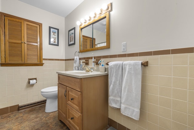 107 May St, West Haven, CT 06516 - bathroom with tile walls, vanity, and wainscoting