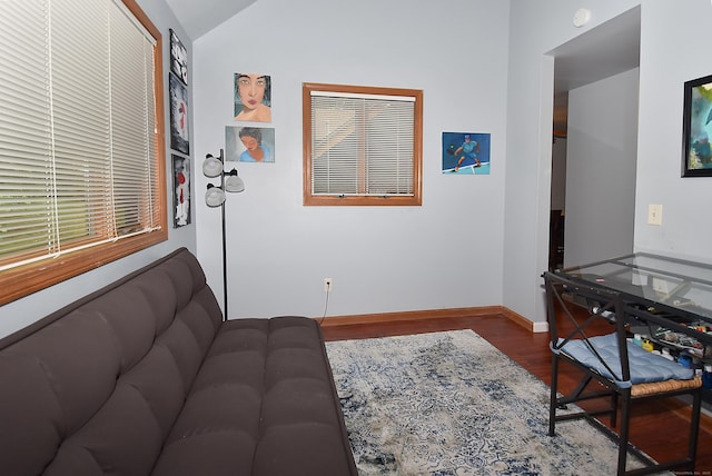 105 Maple Ave Apt 16, Vernon, CT 06066 - living room featuring wood finished floors and lofted ceiling