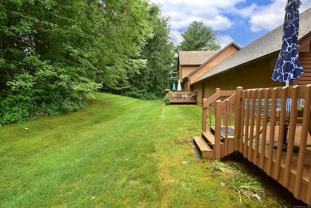 105 Maple Ave Apt 16, Vernon, CT 06066 - view of grassy yard featuring a wooden deck