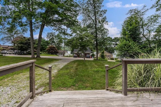 114 Lakeside Dr, East Haddam, CT 06423 - wooden deck with a lawn