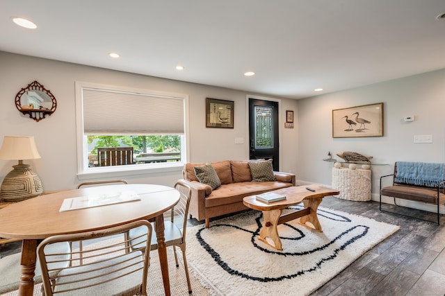 114 Lakeside Dr, East Haddam, CT 06423 - living area featuring wood finished floors and recessed lighting