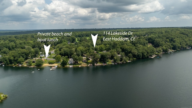 114 Lakeside Dr, East Haddam, CT 06423 - aerial view of a nearby body of water