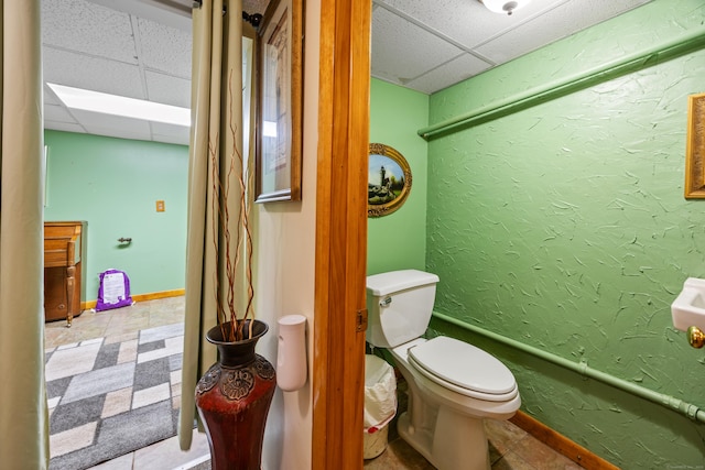 87 Kaynor Dr, Waterbury, CT 06708 - bathroom with a drop ceiling and tile patterned floors