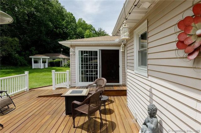87 Kaynor Dr, Waterbury, CT 06708 - wooden terrace with a lawn