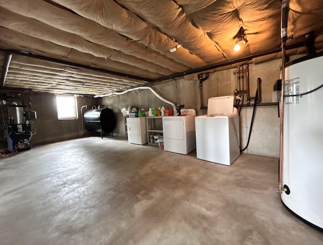 2 Wentworth Dr, Milford, CT 06460 - basement with heating fuel, water heater, separate washer and dryer, and a heating unit
