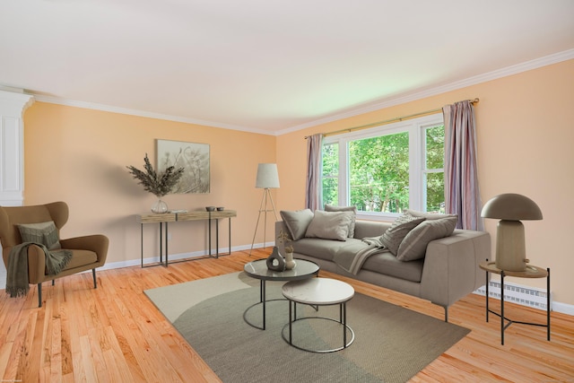 15 Sky Edge Ln, Bethel, CT 06801 - living room featuring ornamental molding and wood finished floors