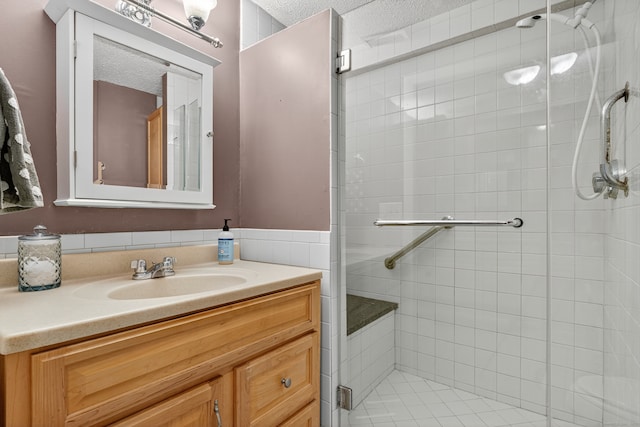 3 Laurel Hill Dr S, East Lyme, CT 06357 - full bath with vanity, a stall shower, and a textured ceiling