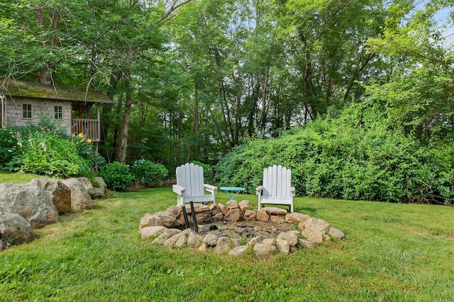 3 Laurel Hill Dr S, East Lyme, CT 06357 - view of grassy yard with a fire pit