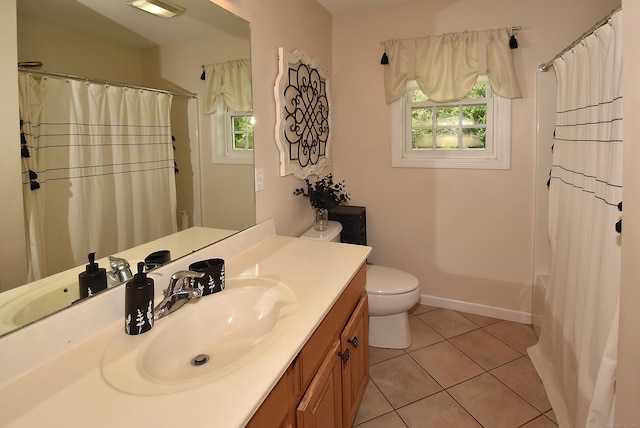 55 Hydrangea Ln, Suffield, CT 06078 - full bathroom featuring vanity, tile patterned floors, healthy amount of natural light, and curtained shower