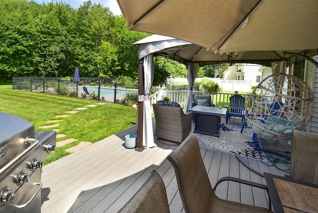 55 Hydrangea Ln, Suffield, CT 06078 - wooden terrace featuring a gazebo and grilling area