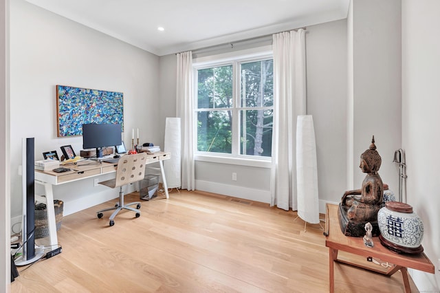 888 Oldfield Rd, Fairfield, CT 06824 - office featuring wood finished floors and recessed lighting