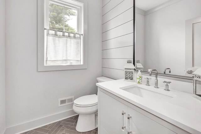 888 Oldfield Rd, Fairfield, CT 06824 - half bathroom with baseboards and vanity