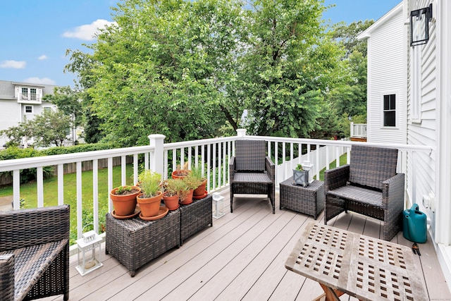 888 Oldfield Rd, Fairfield, CT 06824 - wooden deck featuring a yard