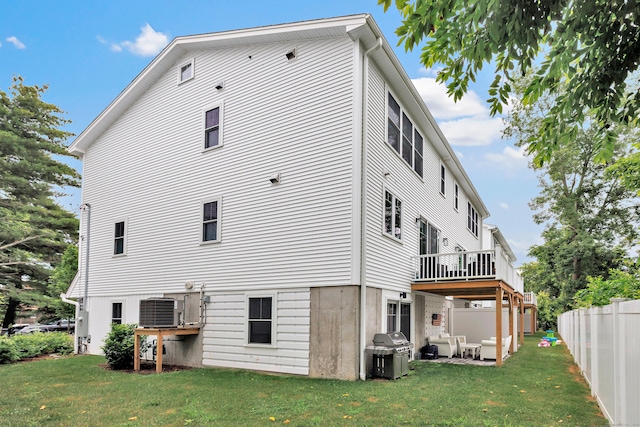 888 Oldfield Rd, Fairfield, CT 06824 - rear view of house with a wooden deck
