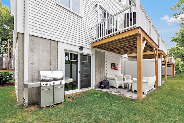 888 Oldfield Rd, Fairfield, CT 06824 - view of patio with grilling area and a wooden deck