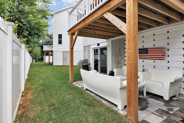 888 Oldfield Rd, Fairfield, CT 06824 - view of yard featuring a wooden deck
