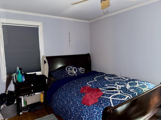 271 Jeniford Rd, Fairfield, CT 06824 - bedroom featuring crown molding, wood finished floors, and a ceiling fan