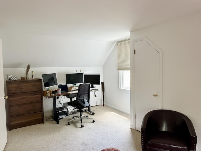 271 Jeniford Rd, Fairfield, CT 06824 - carpeted office featuring vaulted ceiling and baseboards