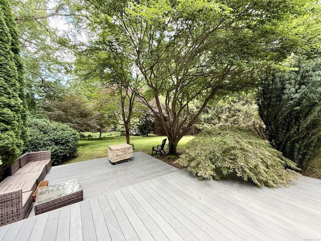271 Jeniford Rd, Fairfield, CT 06824 - wooden terrace featuring a lawn