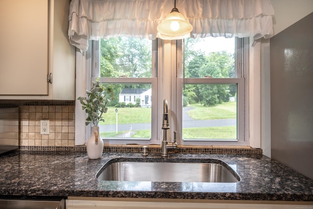 16 Westview Dr, Bethel, CT 06801 - kitchen view of tasteful backsplash and dark stone counters