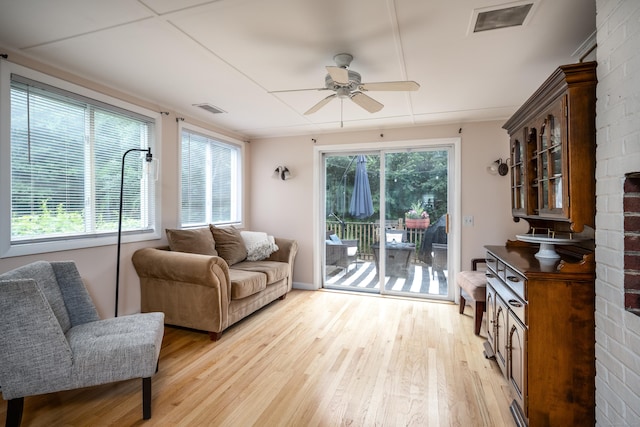 16 Westview Dr, Bethel, CT 06801 - living room featuring light wood-type flooring and a ceiling fan