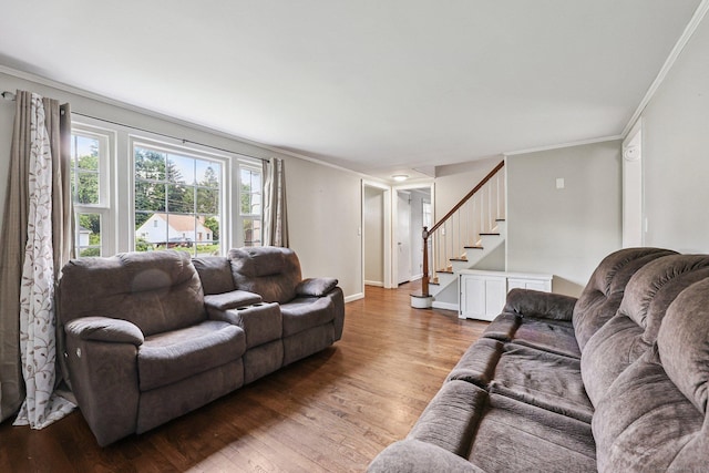 17 Burke Rd, Vernon, CT 06066 - living area featuring light wood-style flooring, stairway, and ornamental molding