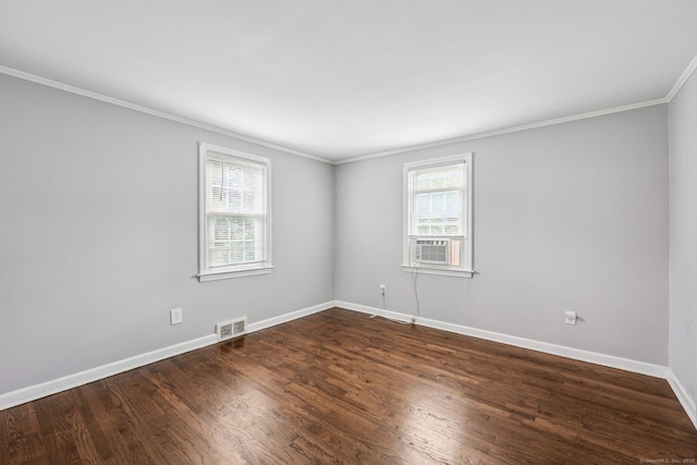 17 Burke Rd, Vernon, CT 06066 - spare room with crown molding, dark wood-type flooring, and cooling unit