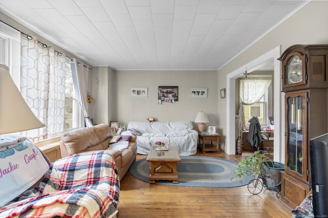 78 Church St, Hamden, CT 06514 - living room with ornamental molding and wood finished floors