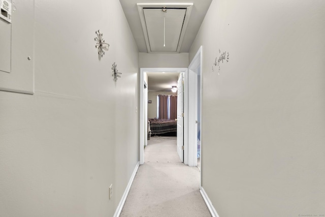78 Church St, Hamden, CT 06514 - hall with attic access and light carpet