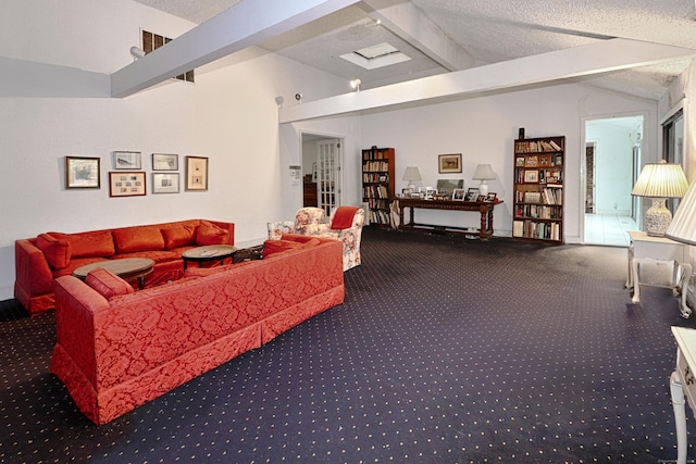 3853 Congress St, Fairfield, CT 06824 - carpeted living area with a textured ceiling