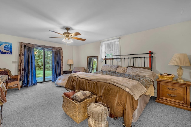 41 Fog Plain Rd, Waterford, CT 06385 - bedroom with carpet, access to outside, and a ceiling fan