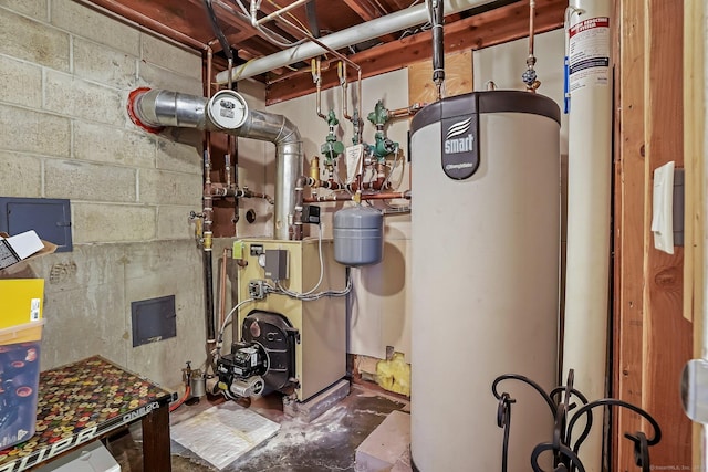 76 Valley View Rd, Norwalk, CT 06851 - utility room with water heater and a heating unit