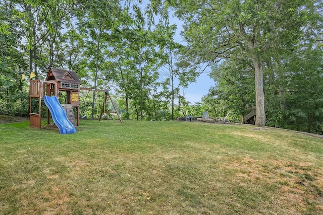 76 Valley View Rd, Norwalk, CT 06851 - view of grassy yard with a playground